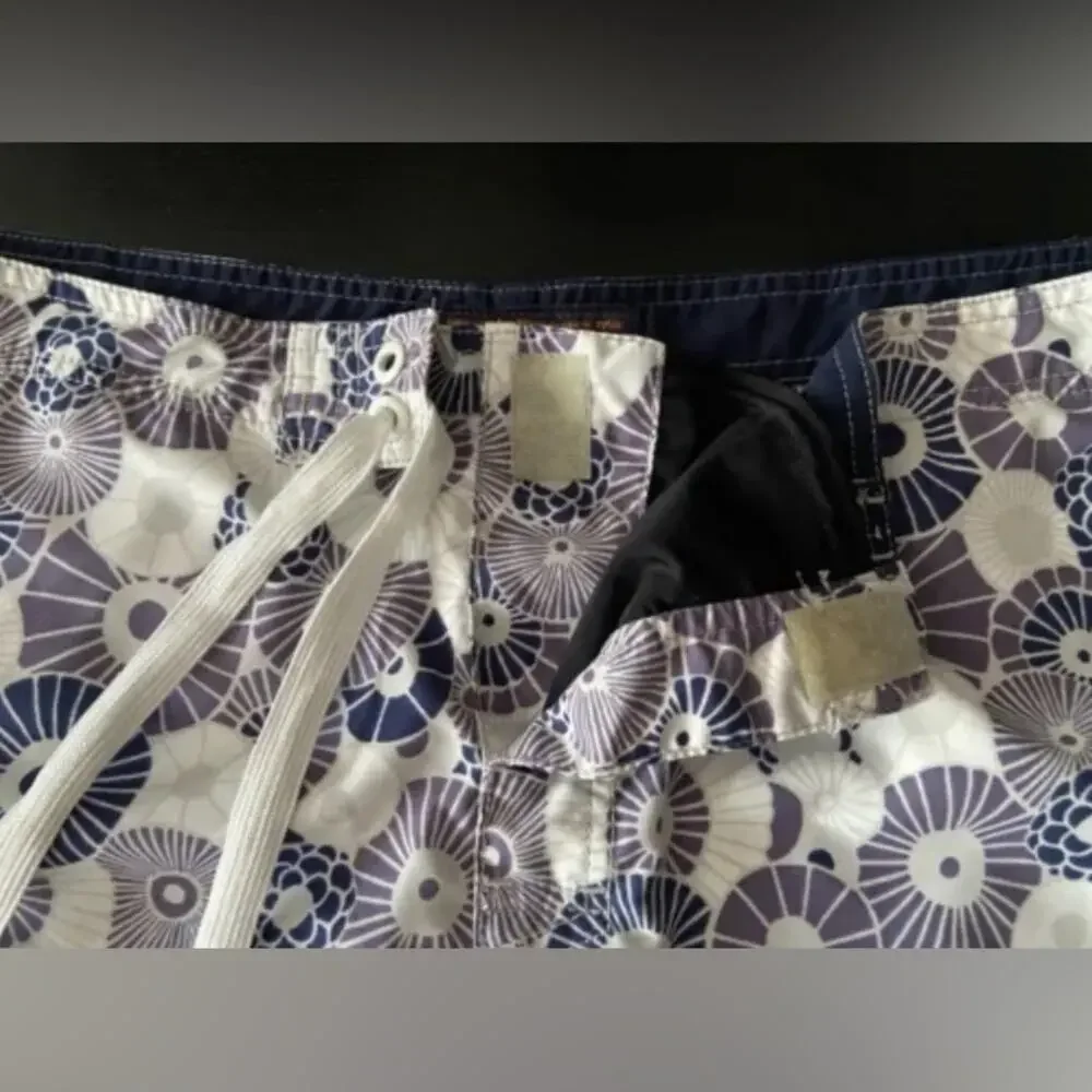REYN SPOONER Japanese Umbrella Design 19” Swim Shorts sz 38 | Purple/Blue/White